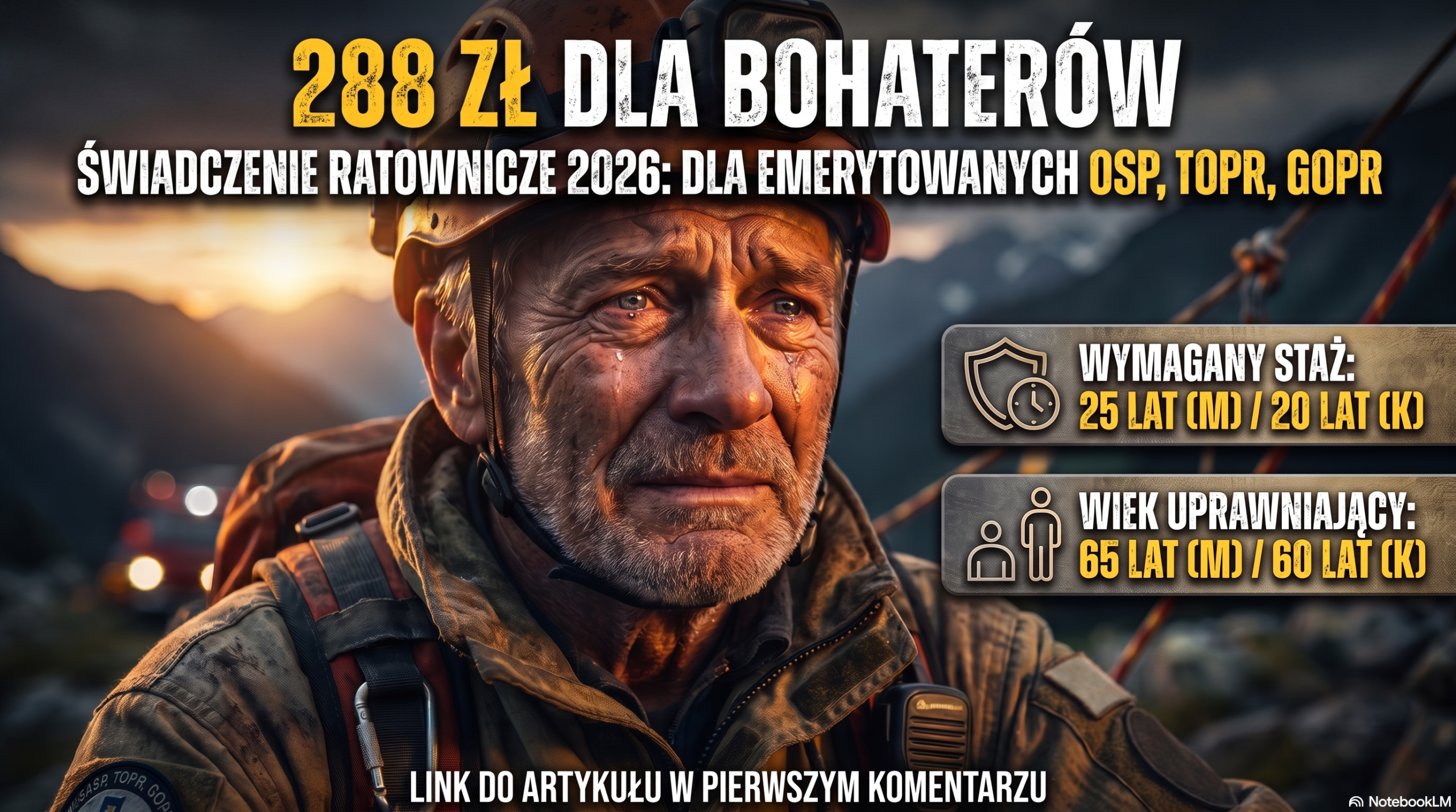 You are currently viewing Świadczenie ratownicze OSP, TOPR i GOPR: Jak skutecznie uzyskać dodatkowe 288 zł miesięcznie do emerytury?